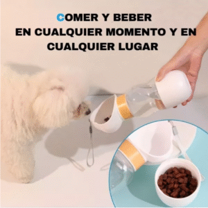 Botella Portátil 2 en 1 para Perros – Agua y Comida en un Solo Lugar