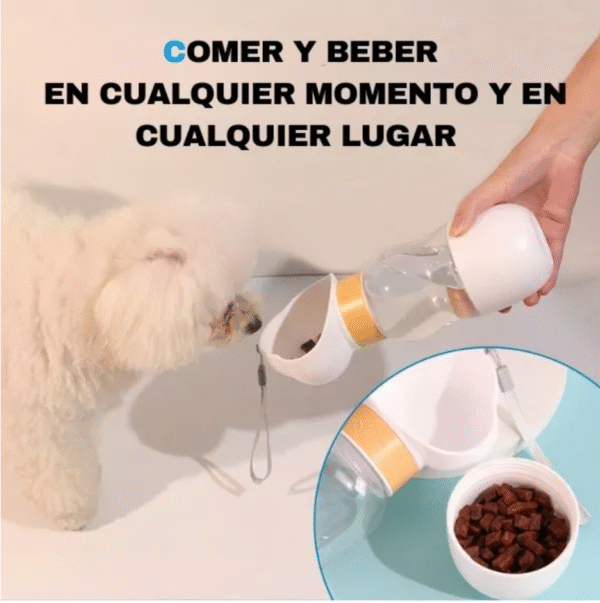 Botella Portátil 2 en 1 para Perros – Agua y Comida en un Solo Lugar
