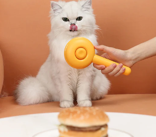 Cepillo Calabaza para Perros y Gatos – Autolimpiante y Masajeador